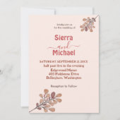 Faire-part de mariage Fleur sauvage or Rose simple (Devant)