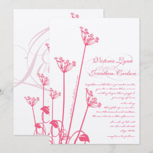 Faire-part de mariage Fleur sauvage Pink Dandelion