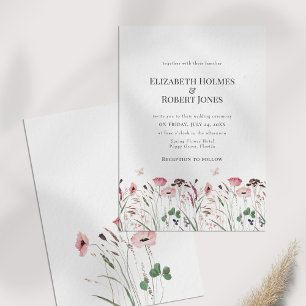 Faire-part de mariage Fleur sauvage Pink Poppy