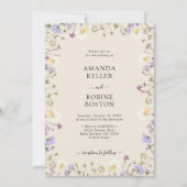 Faire-part de mariage Fleur sauvage rustique (Devant)