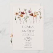 Faire-part de mariage Fleur sauvage rustique (Devant / Derrière)