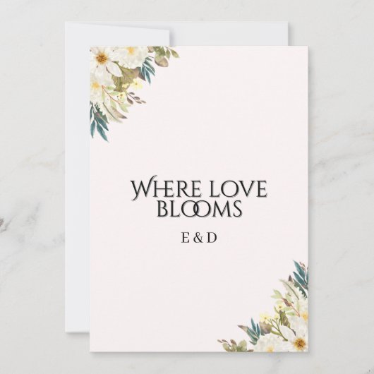 Faire-part de mariage Fleur sauvage rustique (Devant)