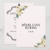 Faire-part de mariage Fleur sauvage rustique (Devant / Derrière)