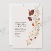 Faire-part de mariage Fleur sauvage rustique (Devant)