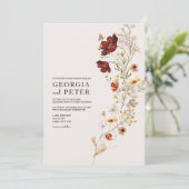 Faire-part de mariage Fleur sauvage rustique (Debout devant)