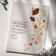 Faire-part de mariage Fleur sauvage rustique