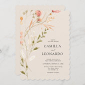 Faire-part de mariage Fleur sauvage rustique fleur (Devant / Derrière)