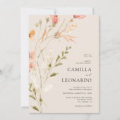 Faire-part de mariage Fleur sauvage rustique fleur (Devant)