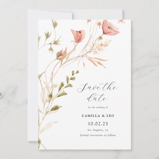 Faire-part de mariage Fleur sauvage rustique fleur (Devant)