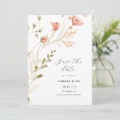 Faire-part de mariage Fleur sauvage rustique fleur (Debout devant)