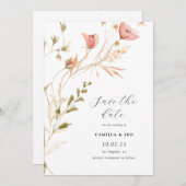 Faire-part de mariage Fleur sauvage rustique fleur (Devant / Derrière)