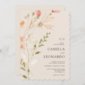 Faire-part de mariage Fleur sauvage rustique fleur (Devant / Derrière)