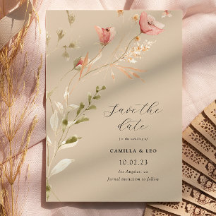 Faire-part de mariage Fleur sauvage rustique fleur