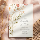 Faire-part de mariage Fleur sauvage rustique fleur