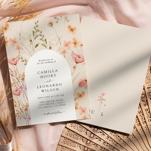 Faire-part de mariage Fleur sauvage rustique fleur