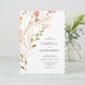 Faire-part de mariage Fleur sauvage rustique fleur (Debout devant)