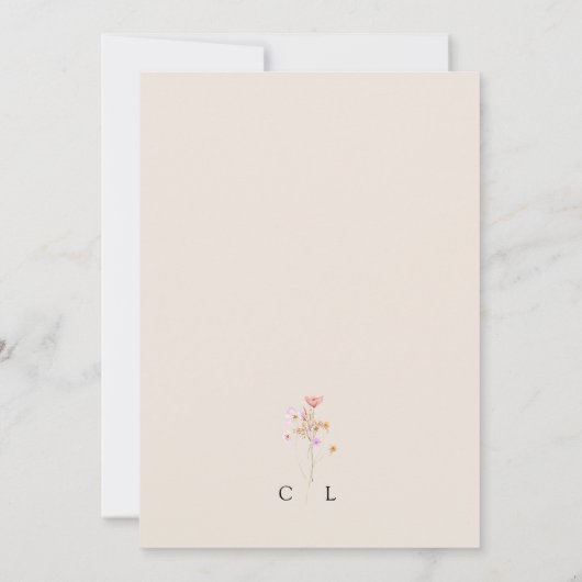 Faire-part de mariage Fleur sauvage rustique fleur (Dos)