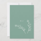 Faire-part de mariage Fleur sauvage Sage Green (Dos)