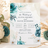Faire-part de mariage Fleur sauvage sarcelle | Jar