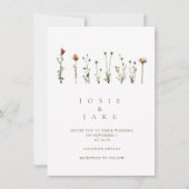 Faire-part de mariage fleur sauvage simple (Devant)