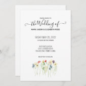 Faire-part de mariage Fleur sauvage simple (Devant / Derrière)