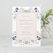 Faire-part de mariage Fleur sauvage simple et mode (Debout devant)