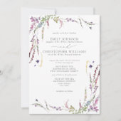 Faire-part de mariage Fleur sauvage violet officie (Devant)