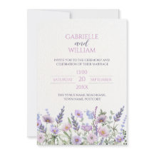 Faire-part de mariage Fleur sauvage violette
