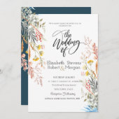 Faire-part de mariage Fleur sauvage Whimsical Wate (Devant / Derrière)