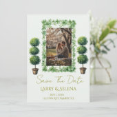 Faire-part de mariage Fleur Verte (Debout devant)