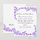 Faire-part de mariage Fleur violette (Devant / Derrière)