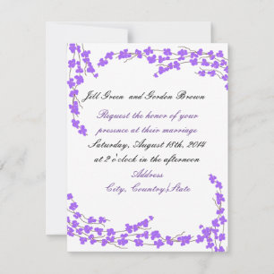 Faire-part de mariage Fleur violette