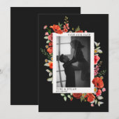 Faire-part de mariage fleuri avec photo de mariage (Devant / Derrière)