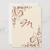 Faire-part de mariage fleuri Brown et crème (Dos)