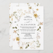 faire-part de mariage fleuri du jardin boho fleur  (Devant / Derrière)