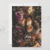 Faire-part de mariage fleuri orange chic (Dos)