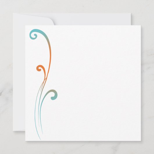 Faire-part de mariage fleuri orange et Turquoise (Dos)