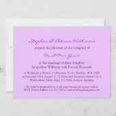 Faire-part de mariage fleuri violet (Dos)