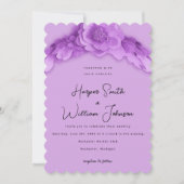 faire-part de mariage fleuri violet d'inspiration (Devant)