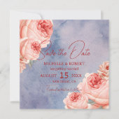 Faire-Part de Mariage Fleurie à l'Aquarelle Romant (Devant)