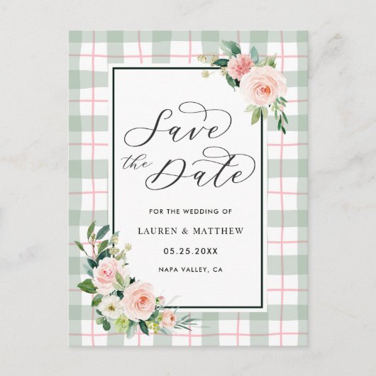 Faire-Part de Mariage Fleurie Aquarelle (Devant)