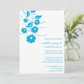 Faire-part de mariage fleurie (Bleu / Blanc) (Debout devant)
