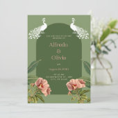 Faire-part de mariage fleurie Boho (Debout devant)