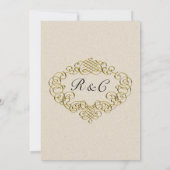 Faire-part de mariage fleurie d'or (Dos)