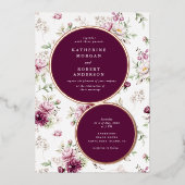 faire-part de mariage fleurie magenta jardin (Recto)