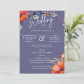 Faire-Part de Mariage Fleurie Moderne Lavande et O (Debout devant)