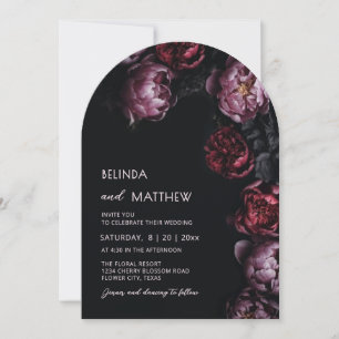 Faire-part de mariage Fleurs 3D Sombres Humeur