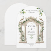 faire-part de mariage fleurs arche palais luxe (Devant / Derrière)