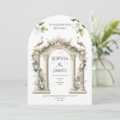 faire-part de mariage fleurs arche palais luxe (Debout devant)