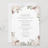 Faire-part de mariage Fleurs blanches hivernales C (Devant)